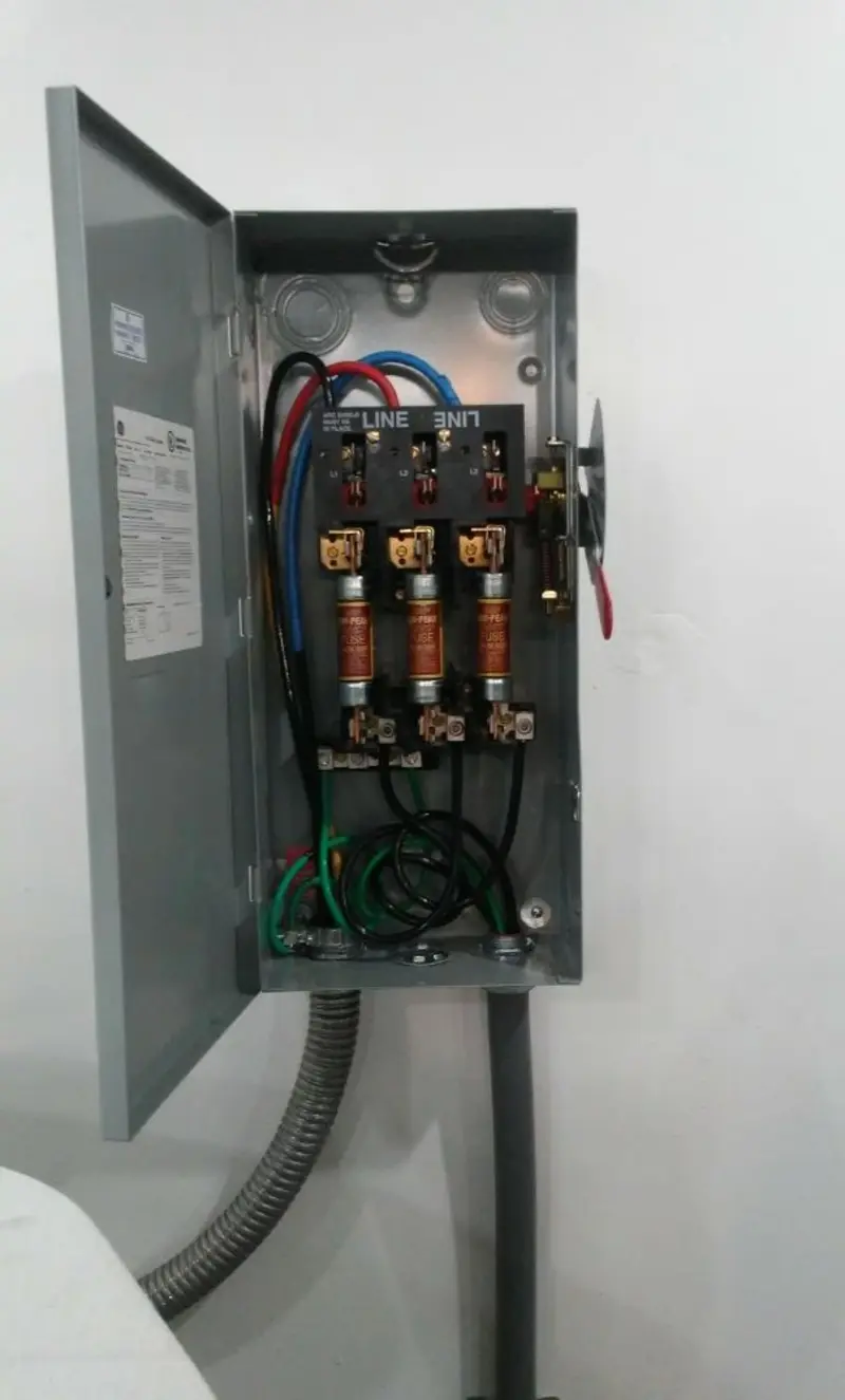 Three-phase disconnect switch installed for Electrical Wiring & Rewiring in Summit